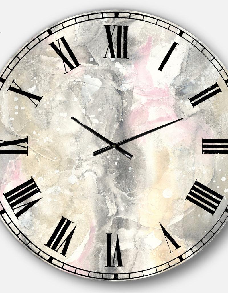 DesignQ Watercolor Snowflakes II - Modern Farmhouse Large Wall CLock