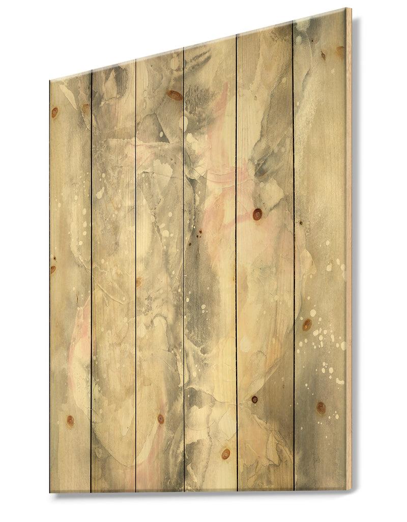 DesignQ Watercolor Snowflakes II - Modern Farmhouse Print On Natural Pine Wood