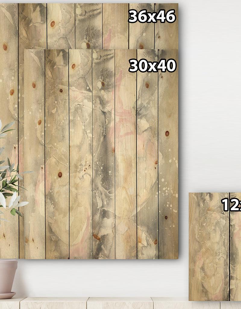 DesignQ Watercolor Snowflakes II - Modern Farmhouse Print On Natural Pine Wood