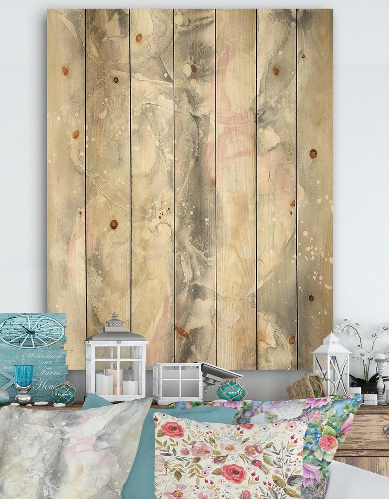 DesignQ Watercolor Snowflakes II - Modern Farmhouse Print on Natural Pine Wood
