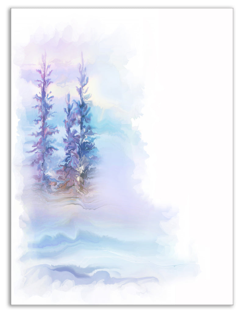 DesignQ Watercolor Trees - Landscape Canvas Art Print