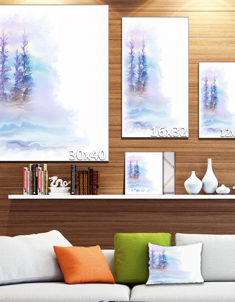 DesignQ Watercolor Trees - Landscape Canvas Art Print