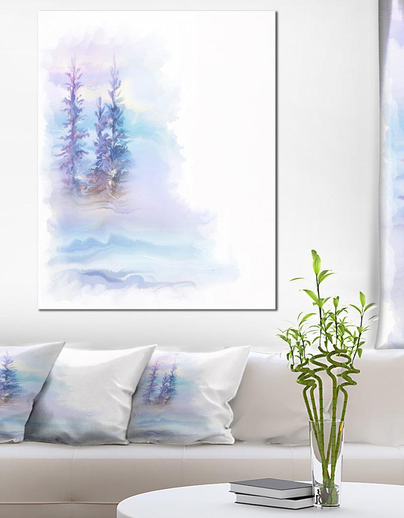 DesignQ Watercolor Trees - Landscape Canvas Art Print