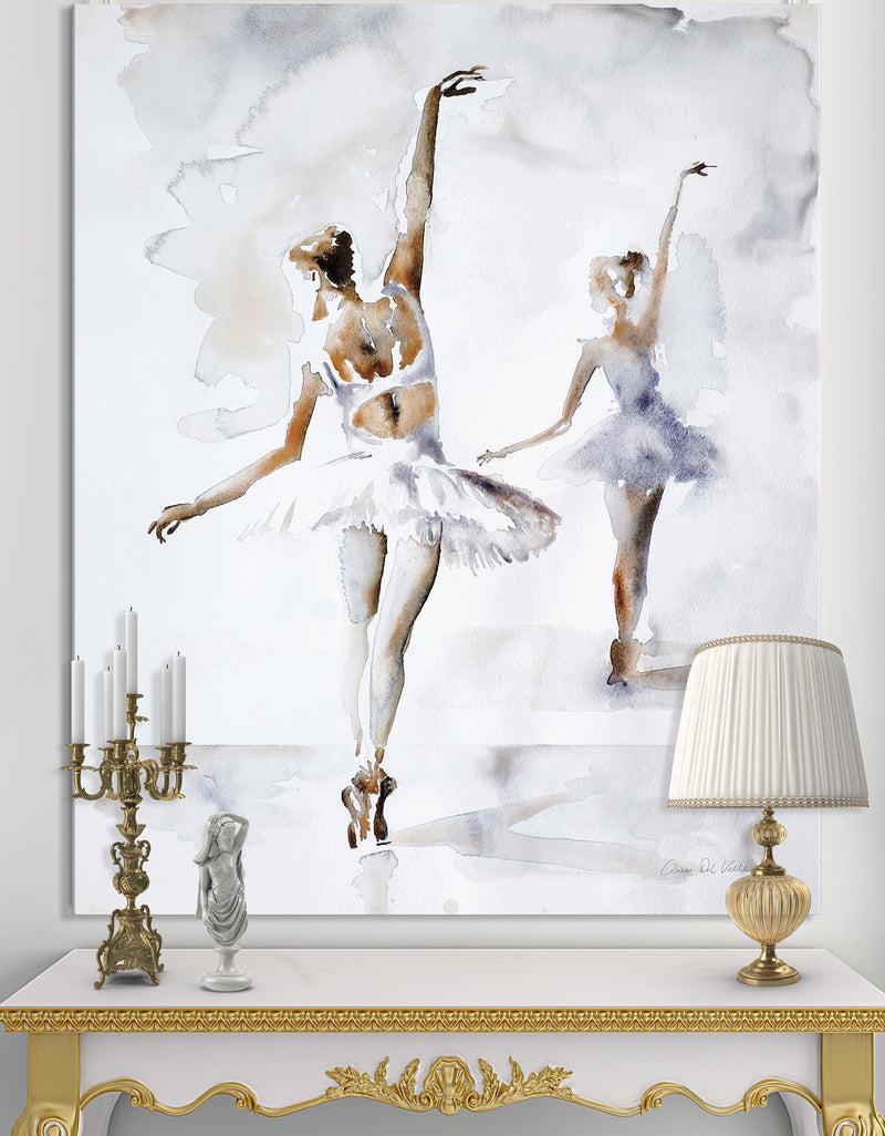 DesignQ watercolors Ballerinas Dance II - French Country Canvas Art