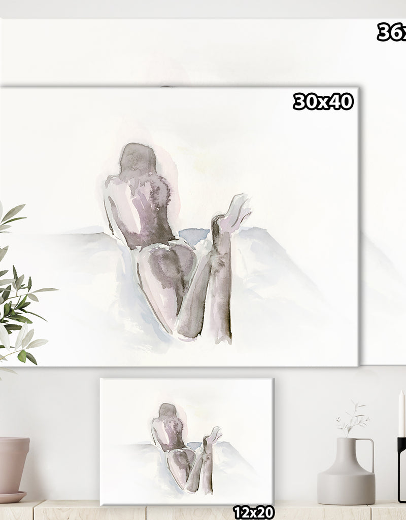 DesignQ Watercolour Nude 1 - Traditional Canvas Wall Art