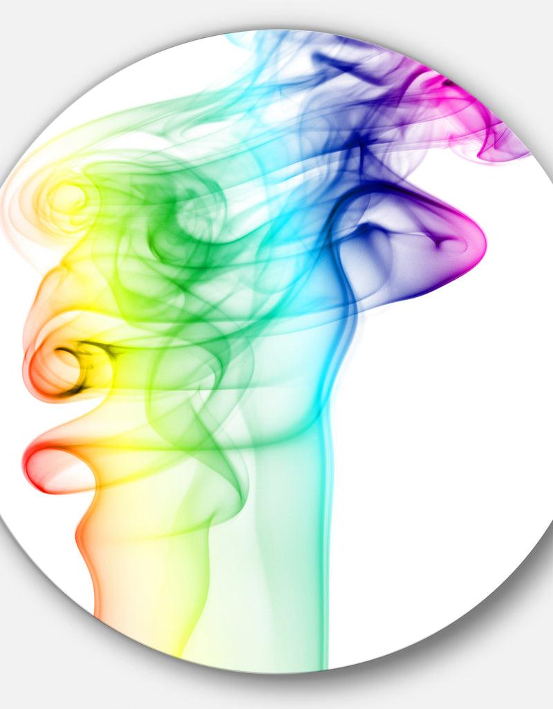 DesignQ Wave Light Art - Abstract Digital Art Round Wall Art