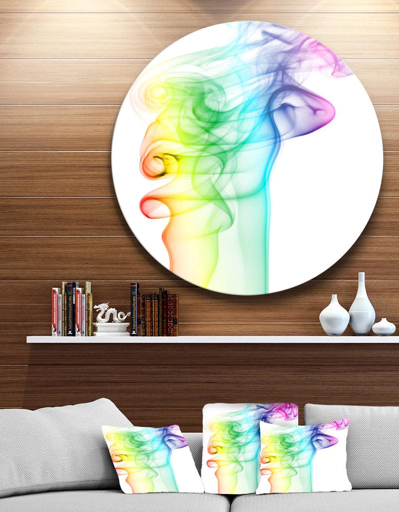 DesignQ Wave Light Art - Abstract Digital Art Round Wall Art