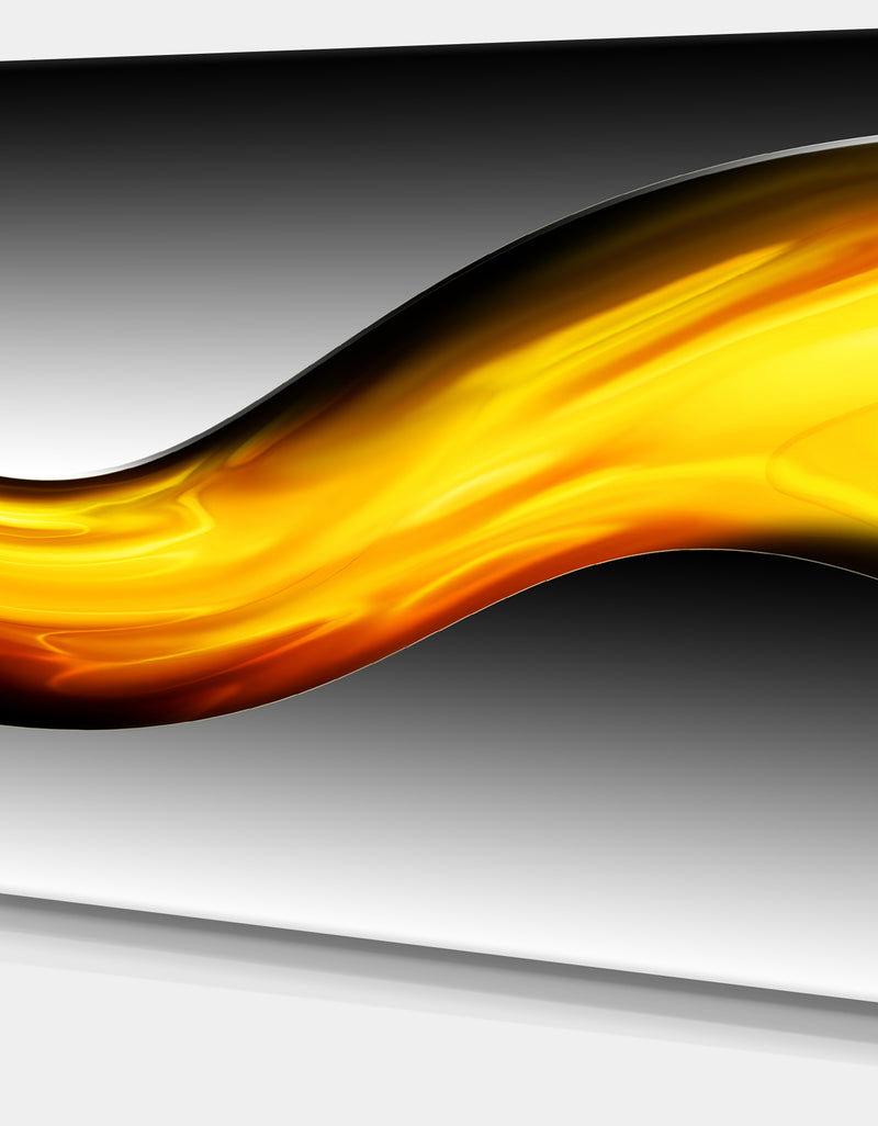 DesignQ Wave Of Golden Lava - Abstract Digital Art Canvas Print