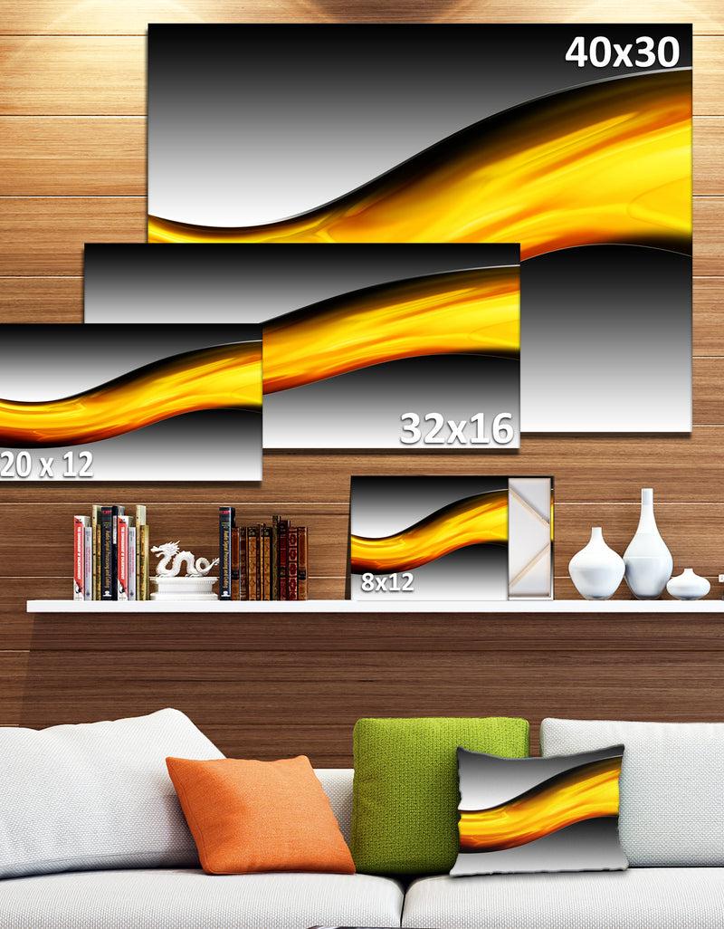 DesignQ Wave Of Golden Lava - Abstract Digital Art Canvas Print