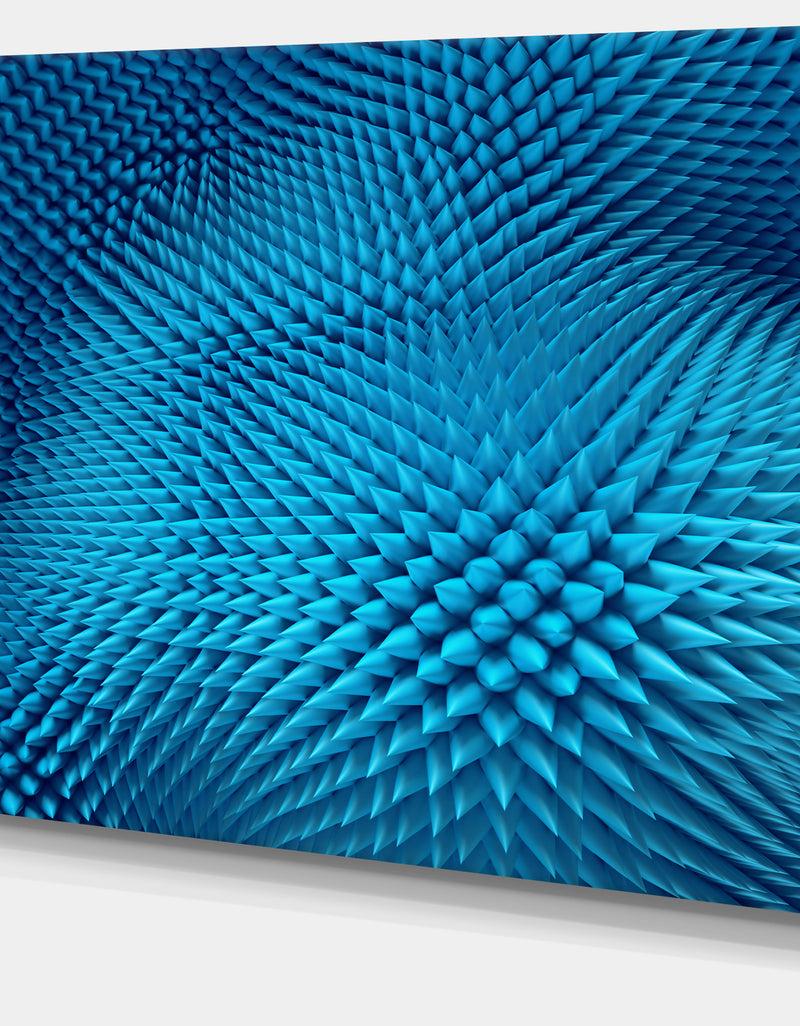 DesignQ Wavy Blue Prickly Design - Abstract Artwork On Canvas