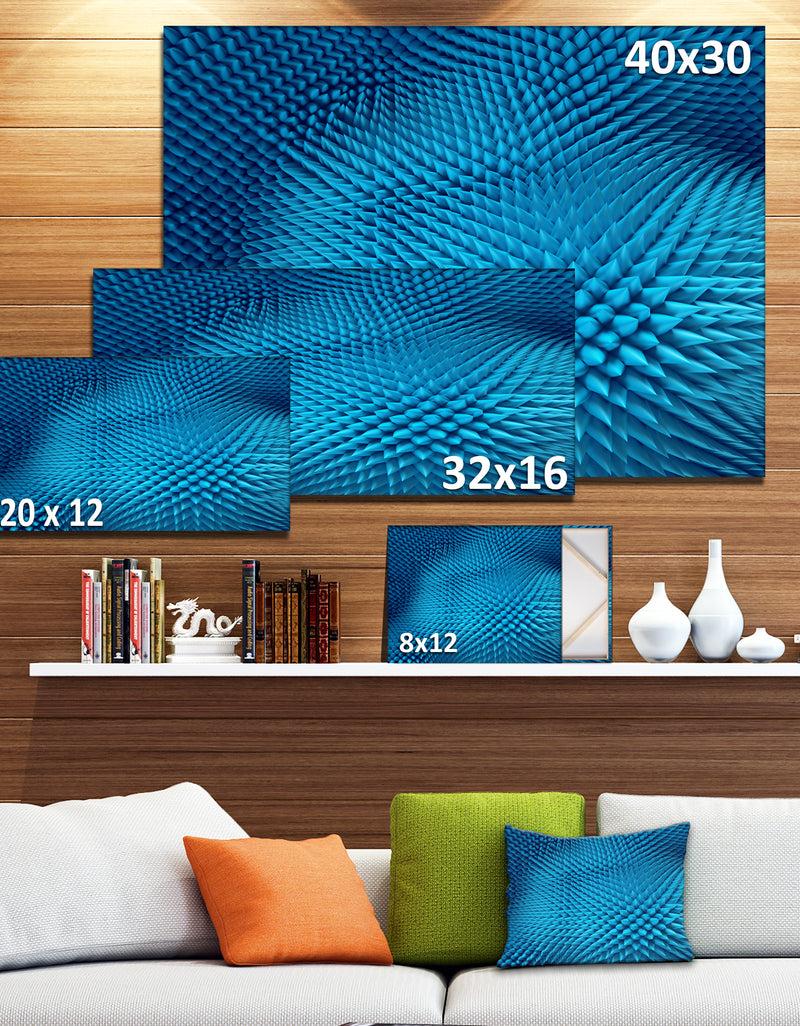 DesignQ Wavy Blue Prickly Design - Abstract Artwork On Canvas