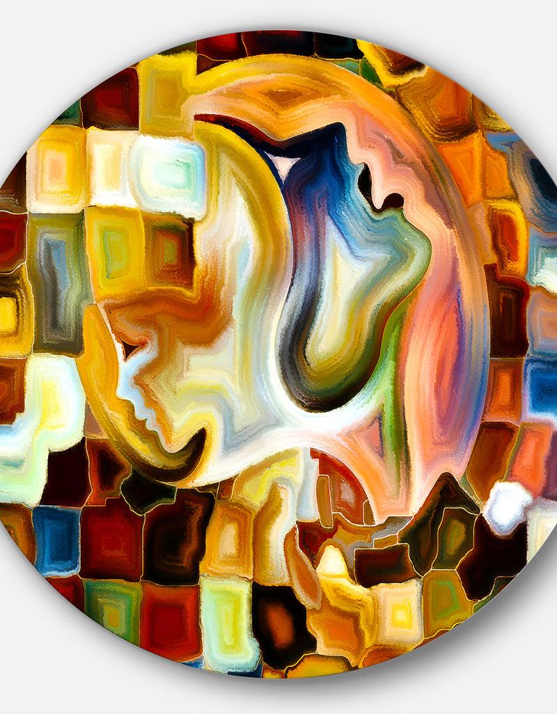 DesignQ Way Of Inner Paint - Abstract Glossy Metal Wall Art