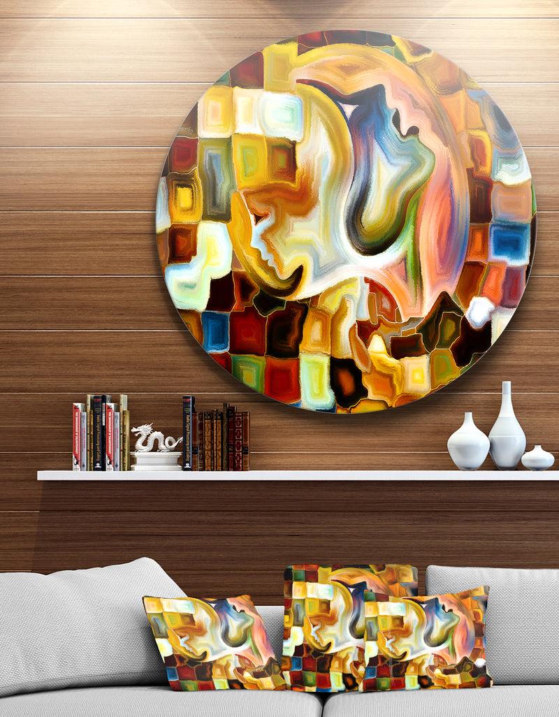 DesignQ Way of Inner Paint - Abstract Glossy Metal Wall Art