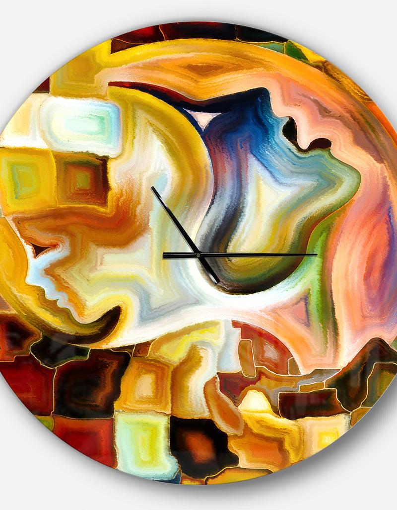 DesignQ Way Of Inner Paint - Oversized Modern Wall CLock