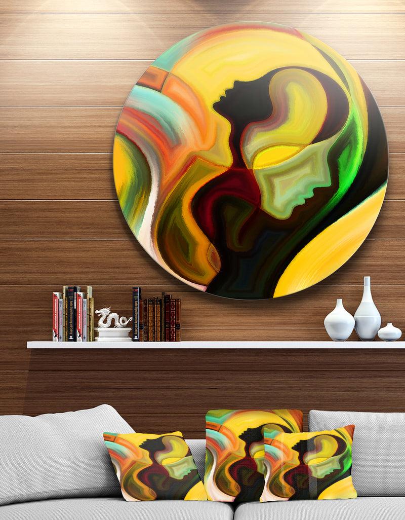 DesignQ Way of Parenting - Abstract Glossy Metal Wall Art