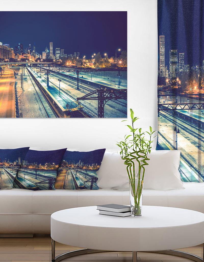 DesignQ Welcome in Chicago Highway Traffic - Cityscape Canvas print