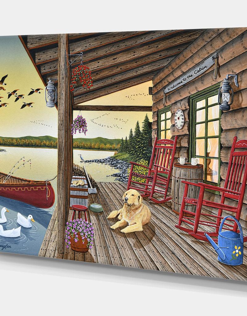 DesignQ Welcome To The Cabin - Lake House Gallery-wrapped Canvas