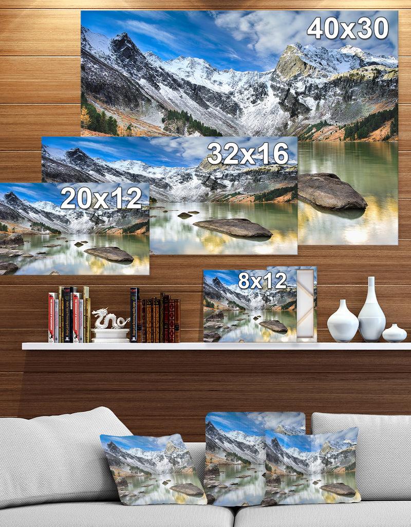 DesignQ West Siberia Mountain Lake - Lake Landscapes Photographic On Wrapped Canvas