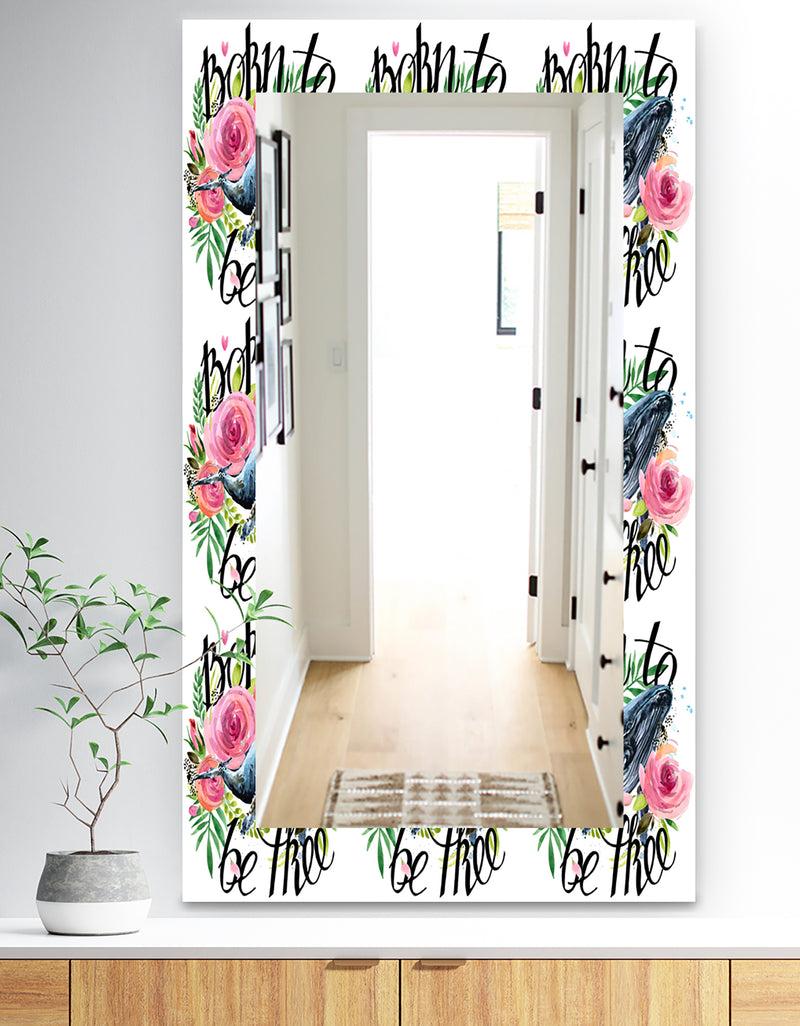 DesignQ Whale and Roses - Traditional Mirror - Vanity Mirror