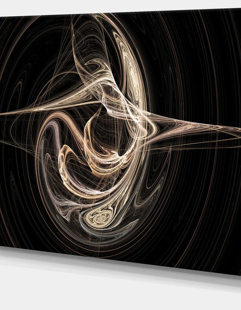 DesignQ White Abstract Fractal Design In Black - Abstract Art On Canvas