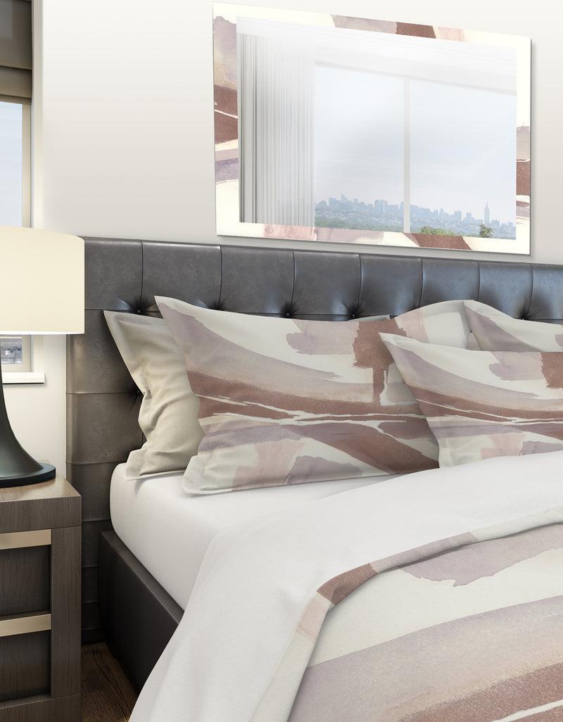 DesignQ White And Placid I Blush - Geometric Duvet Cover Set