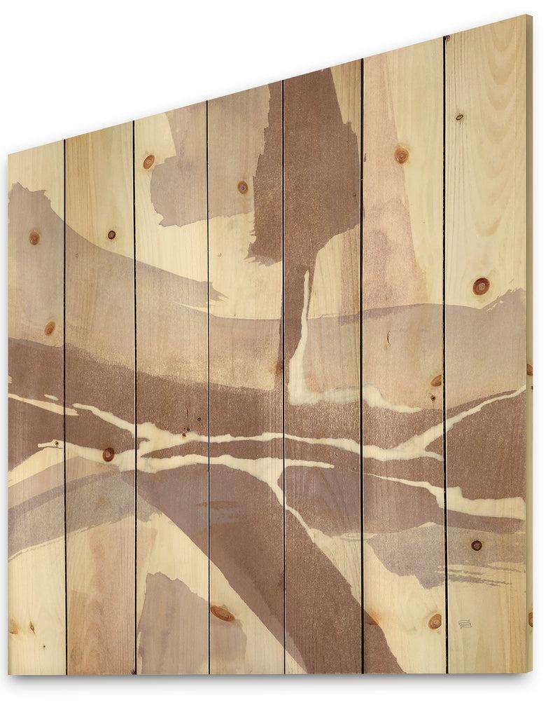 DesignQ White And Placid I Blush - Modern Farmhouse Print On Natural Pine Wood