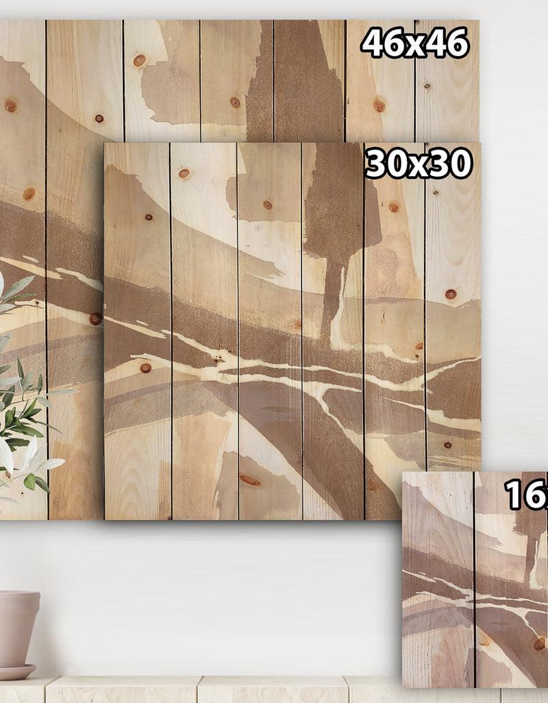 DesignQ White And Placid I Blush - Modern Farmhouse Print On Natural Pine Wood