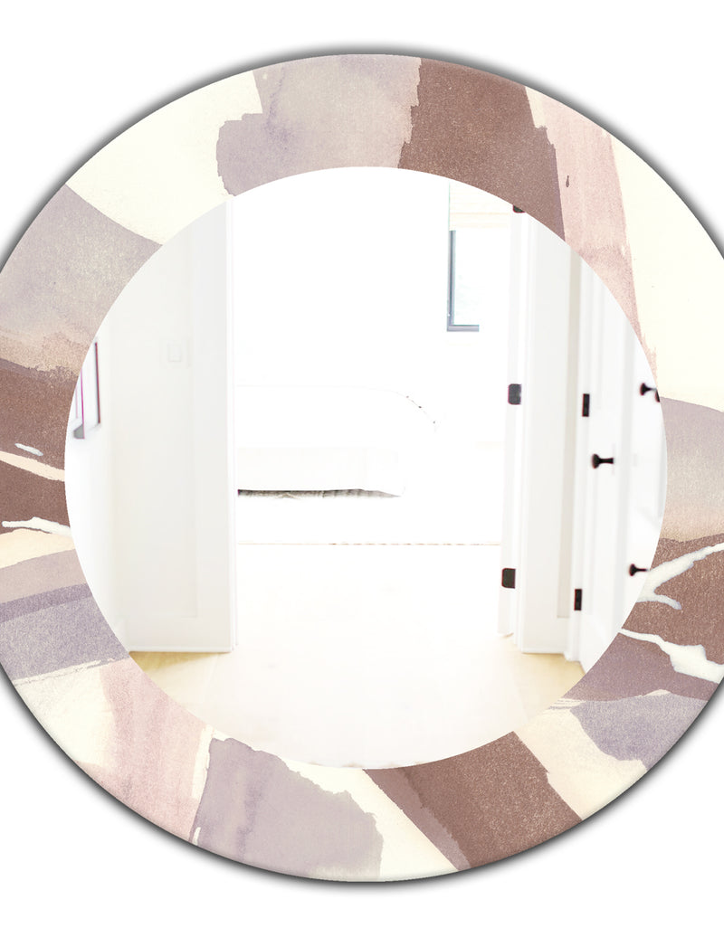 DesignQ White And Placid I Blush - Traditional Mirror - Oval Or Round Wall Mirror