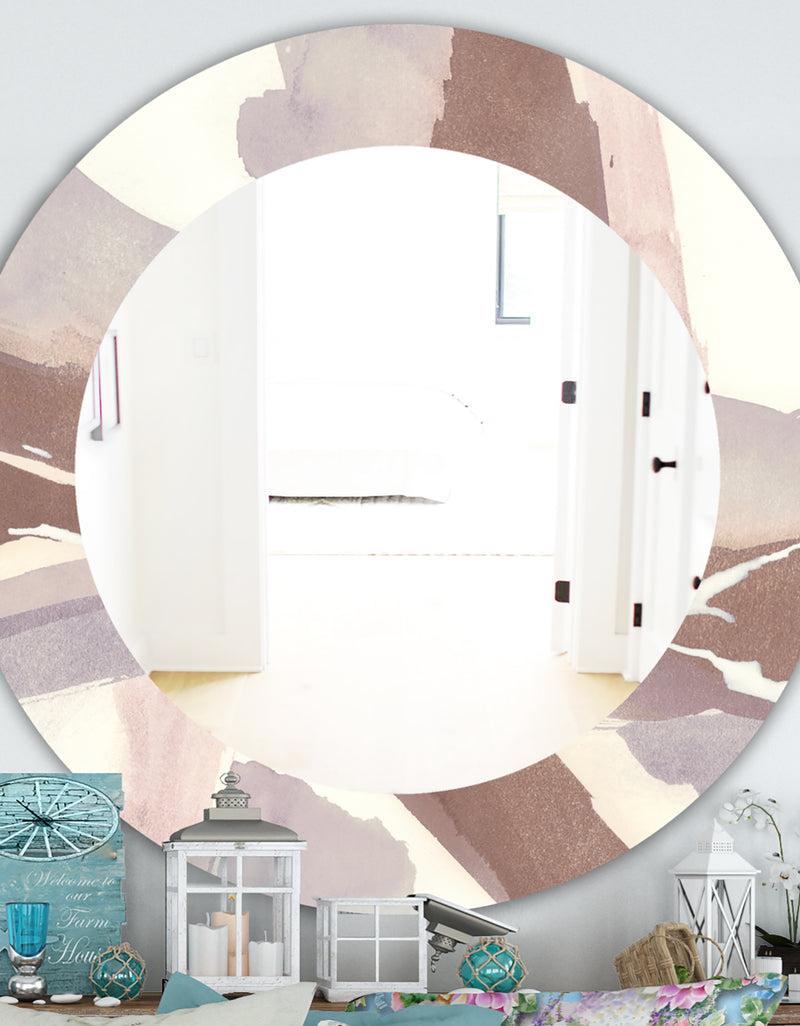 DesignQ White and Placid I Blush - Traditional Mirror - Oval or Round Wall Mirror
