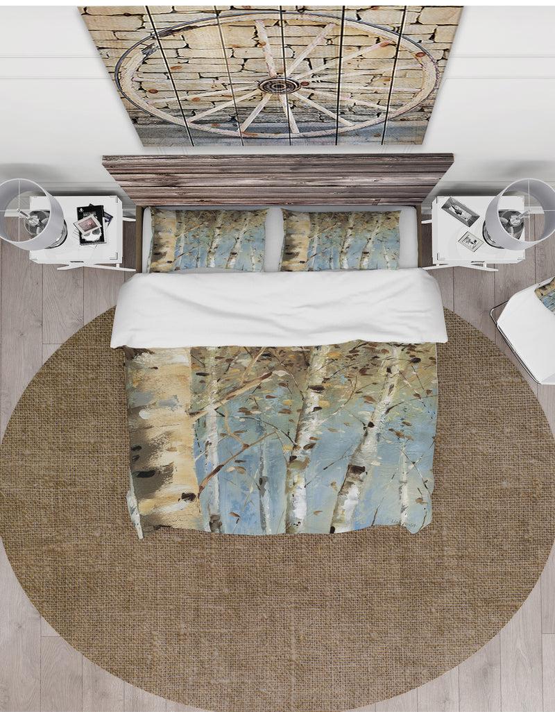 DesignQ White Birch Forest I - Farmhouse Duvet Cover Set