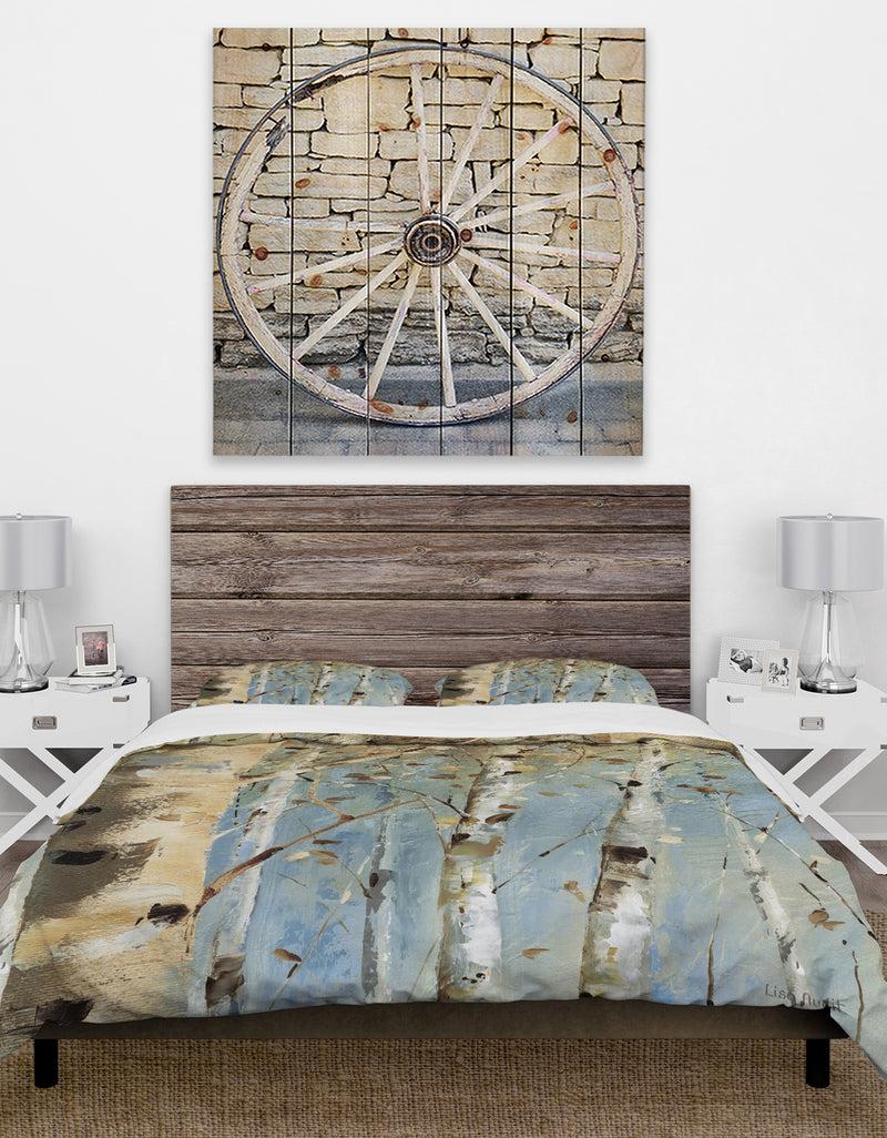 DesignQ White Birch Forest I - Farmhouse Duvet Cover Set