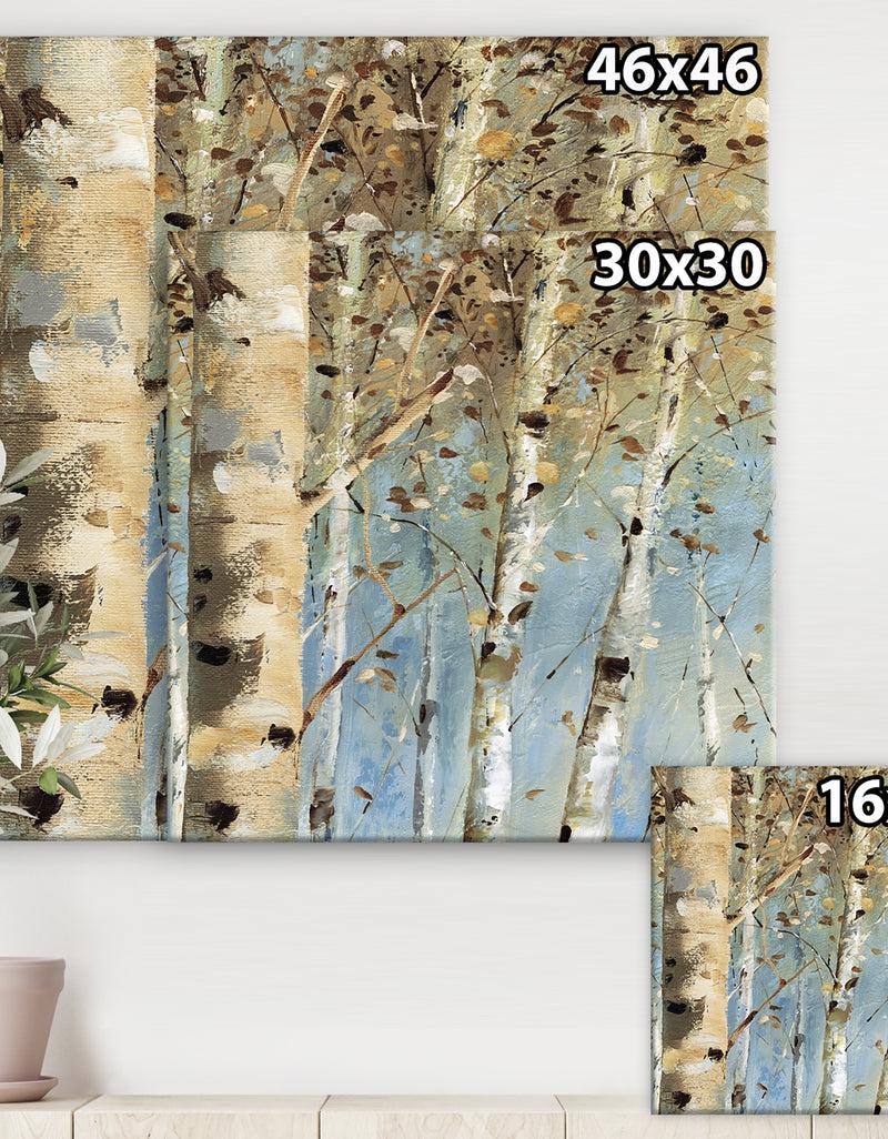 DesignQ White Birch Forest I - Modern Farmhouse Canvas Art