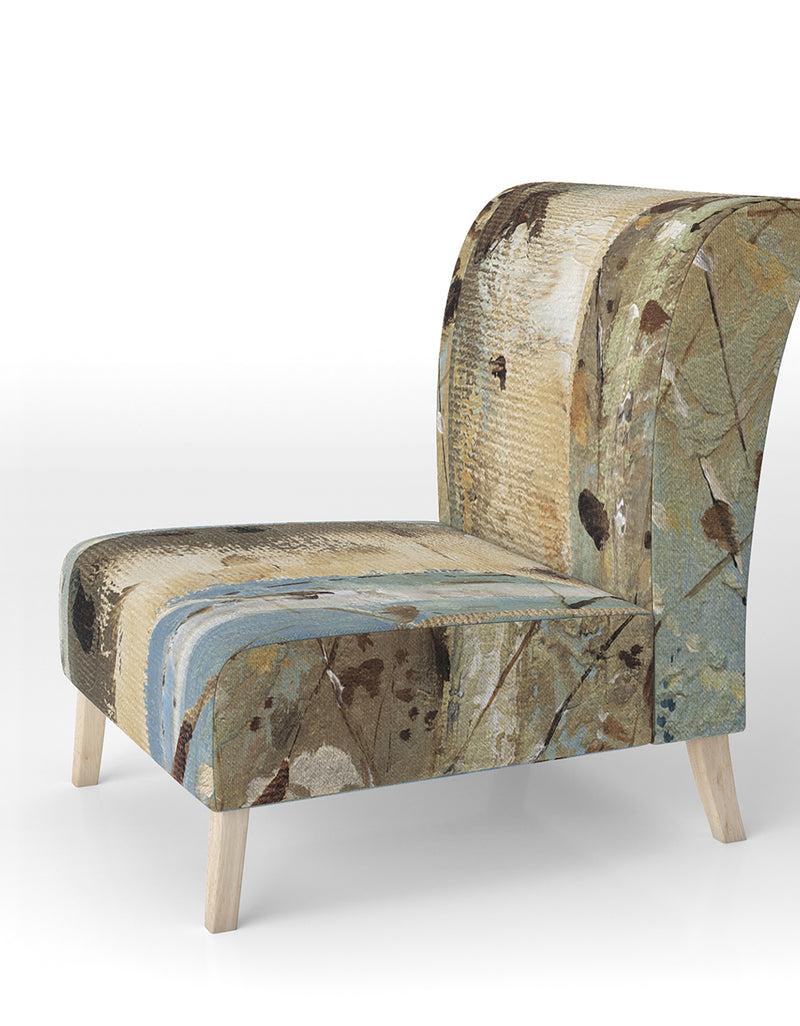 DesignQ White Birch Forest I - Upholstered Modern Farmhouse Accent Chair