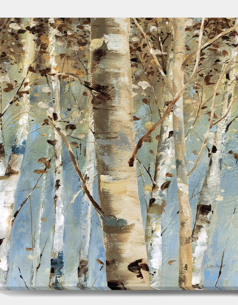 DesignQ White Birch Forest II - Modern Farmhouse Premium Canvas Wall Art