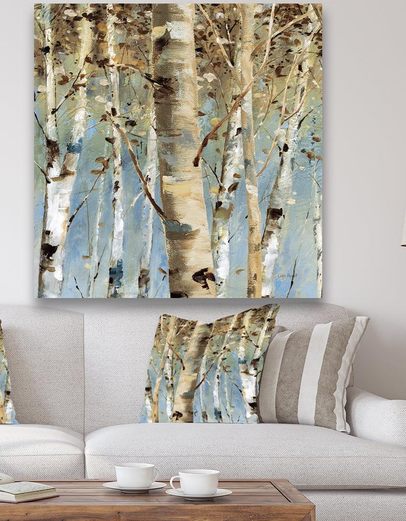 DesignQ White Birch Forest II - Modern Farmhouse Premium Canvas Wall Art