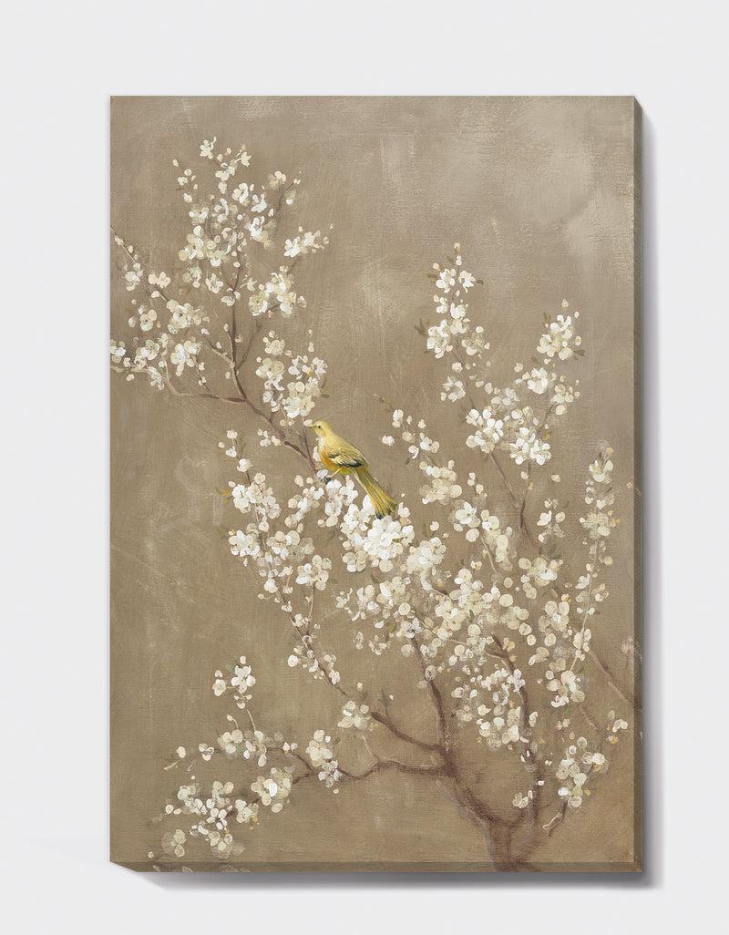 DesignQ White Cherry Blossom III - Farmhouse Premium Canvas Wall Art