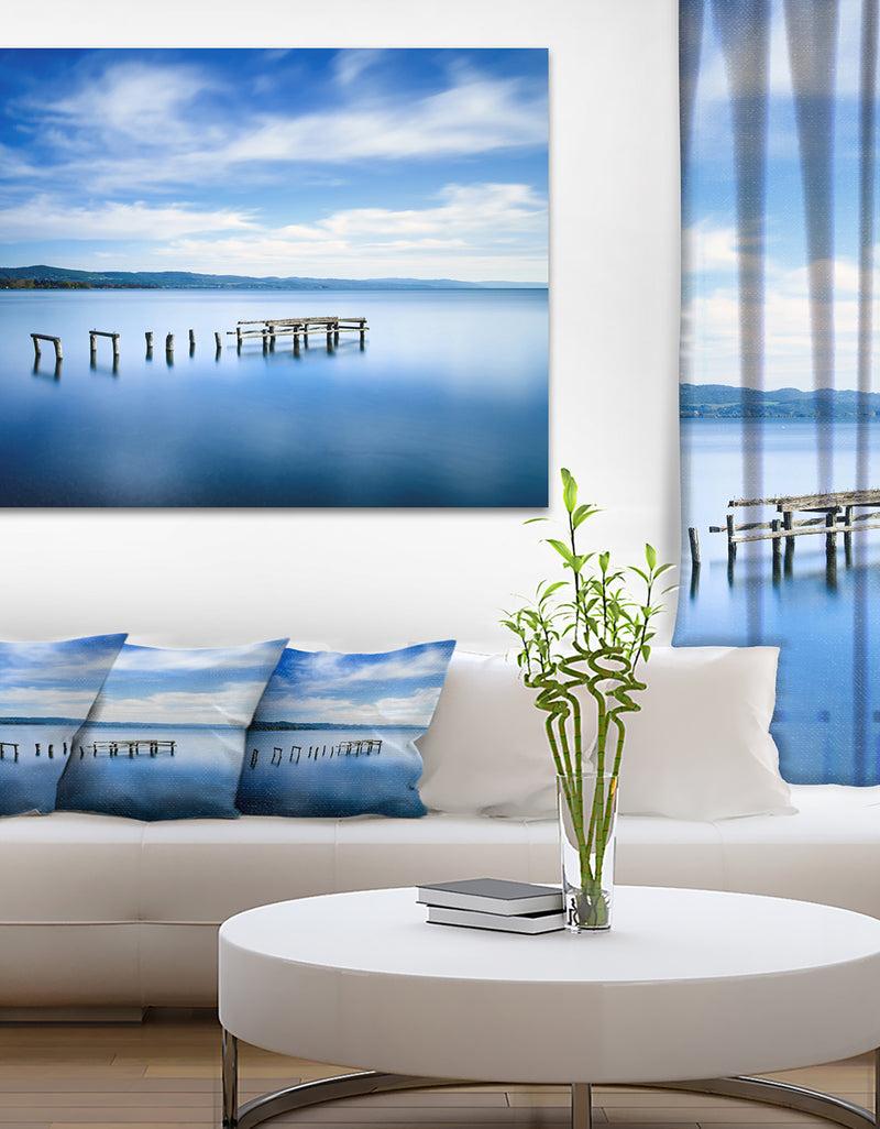 DesignQ White Clouds and Blue Sea - Seascape Photo Canvas Print