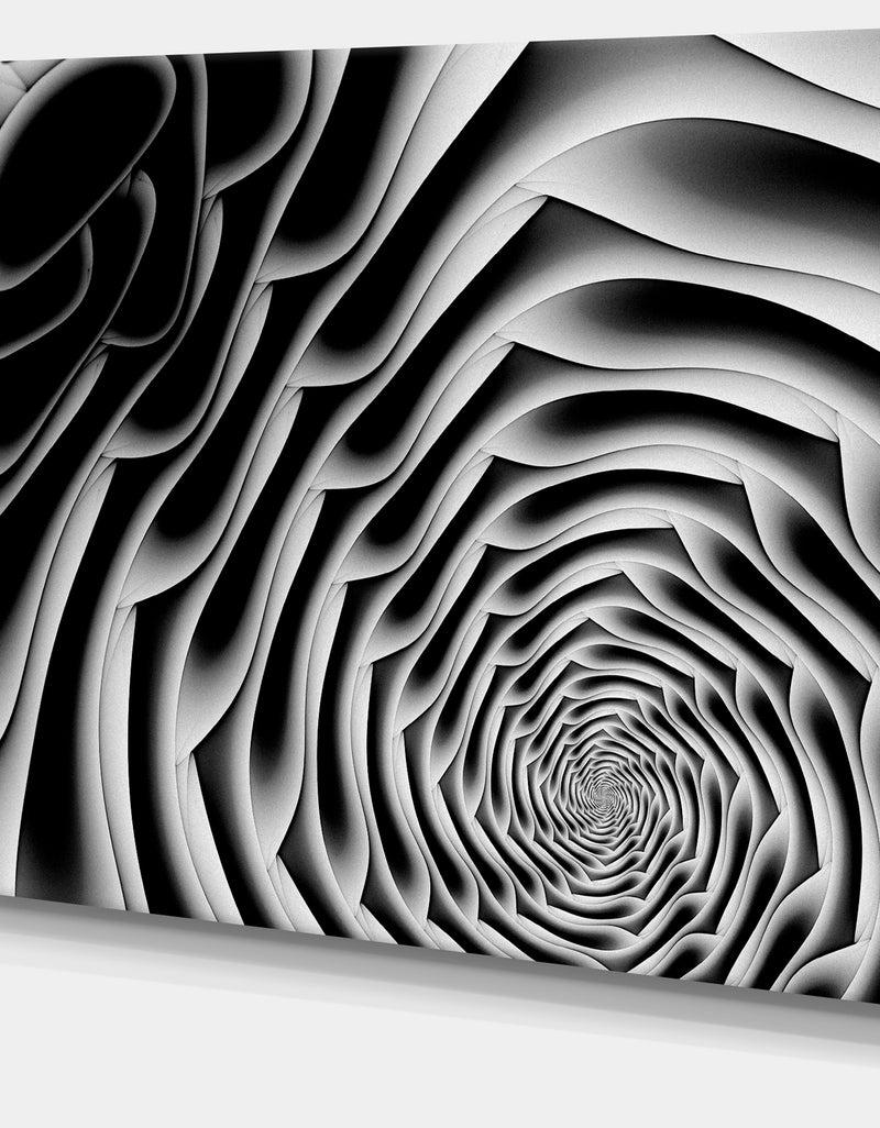 DesignQ White Flower Shaped Fractal Art'Extra Large Abstract Canvas Art Print