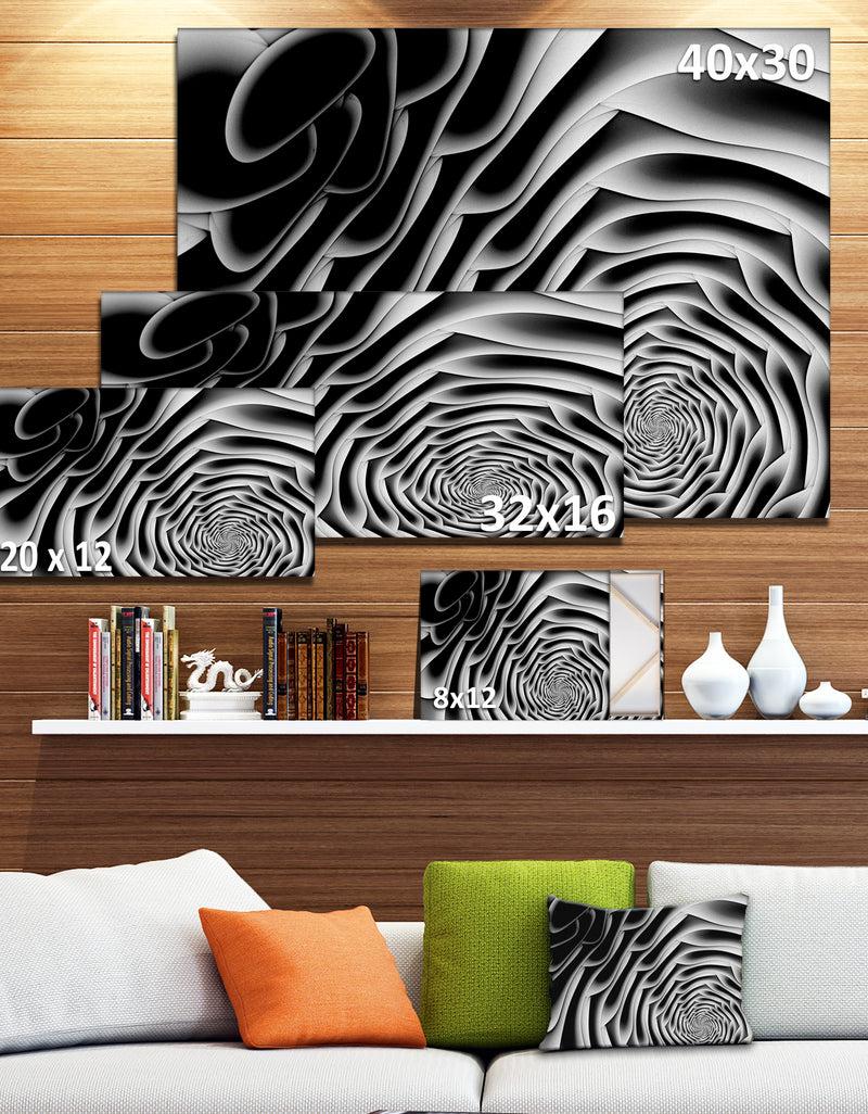 DesignQ White Flower Shaped Fractal Art'Extra Large Abstract Canvas Art Print