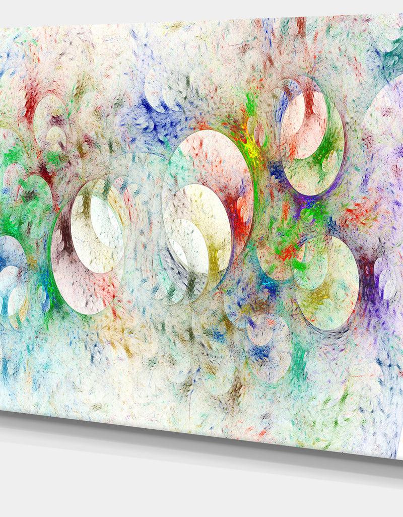 DesignQ White Fractal Ornamental Glass - Abstract Artwork On Canvas