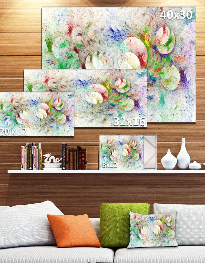 DesignQ White Fractal Ornamental Glass - Abstract Artwork On Canvas