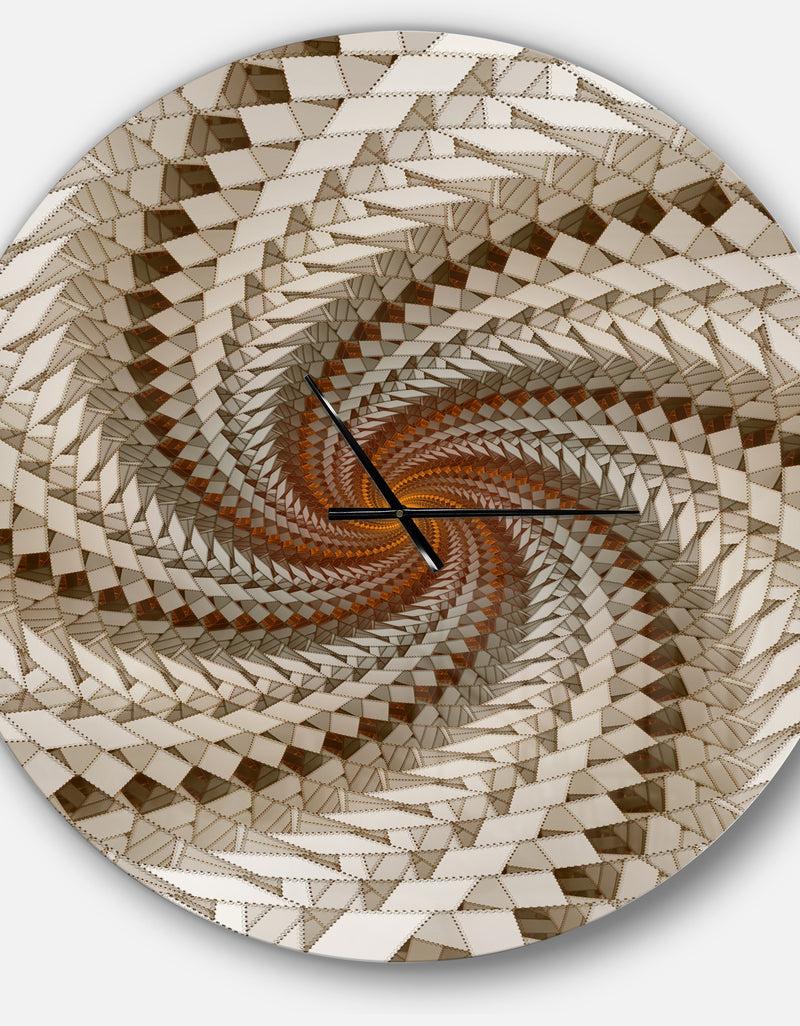 DesignQ White Fractal Spiral Pattern - Oversized Modern Wall CLock