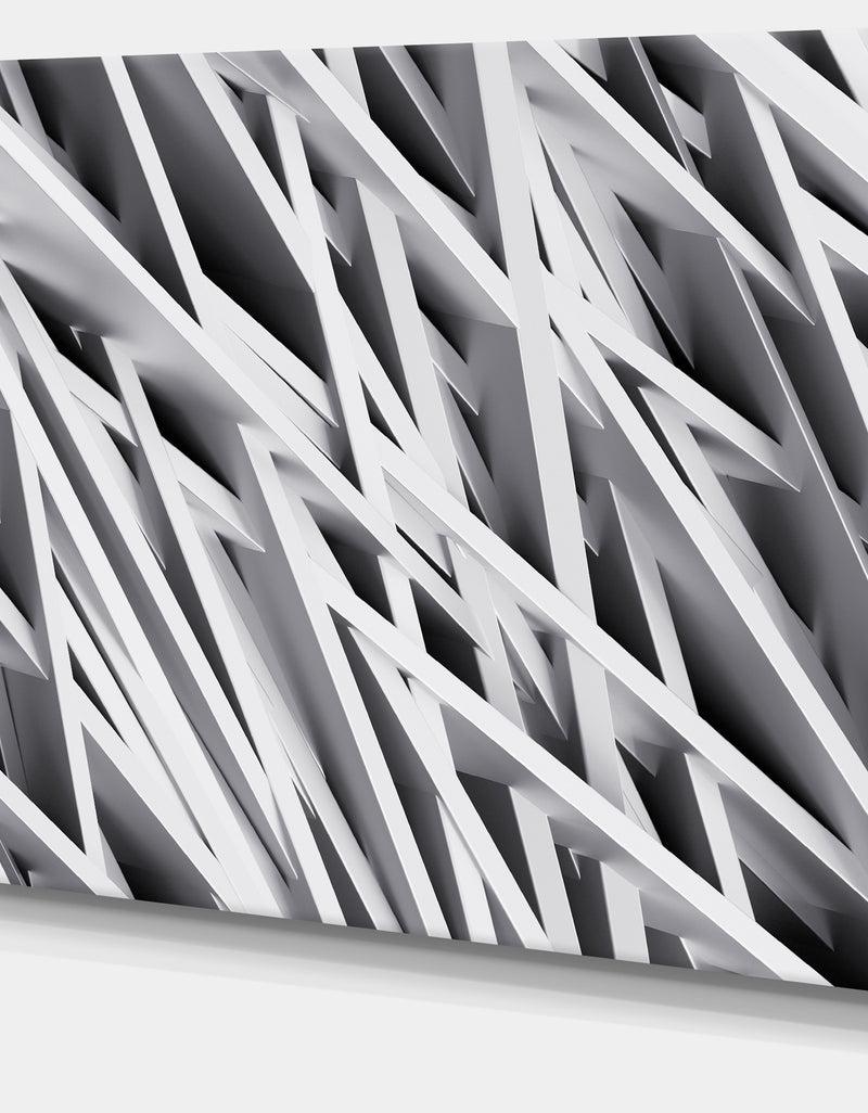 DesignQ White Geometric Wallpaper'Large Abstract Wall Art