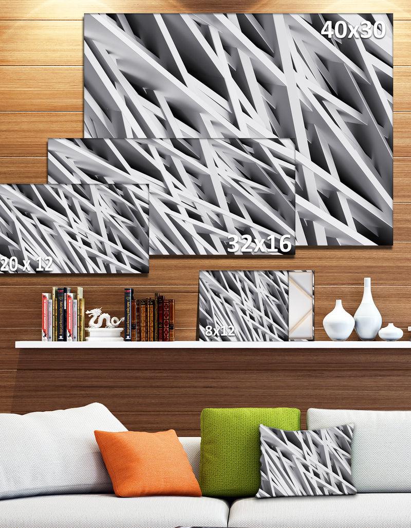 DesignQ White Geometric Wallpaper'Large Abstract Wall Art