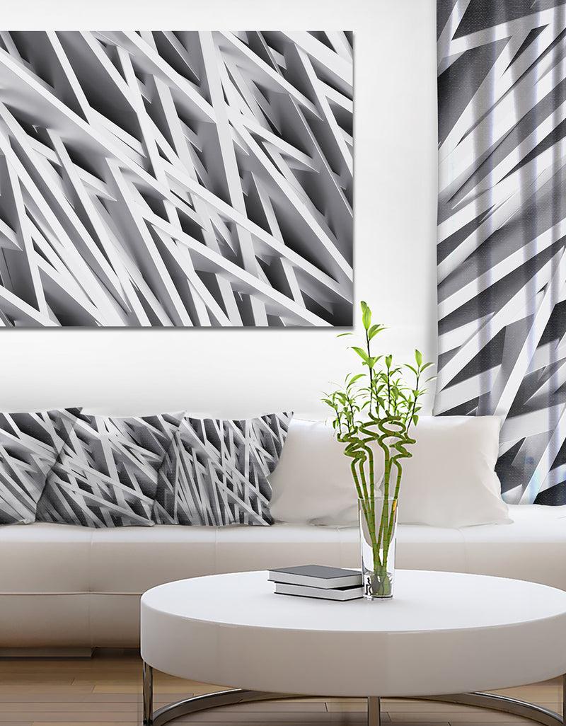 DesignQ White Geometric Wallpaper'Large Abstract Wall Art