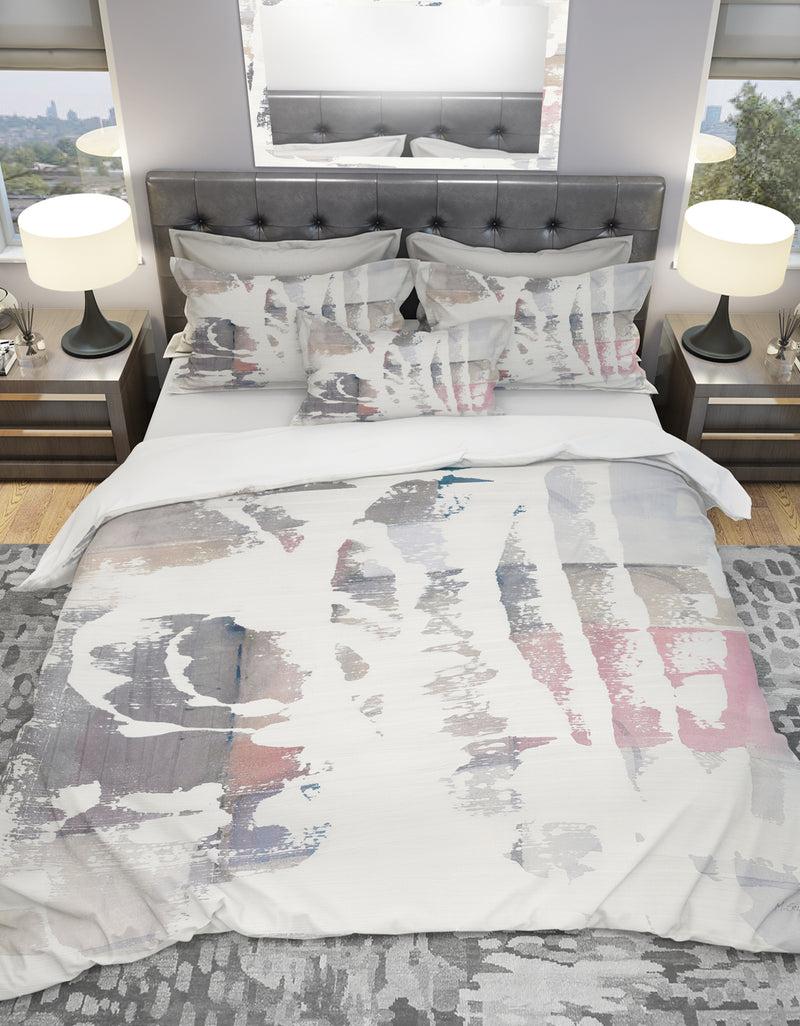DesignQ White Out Geometric - Geometric Duvet Cover Set