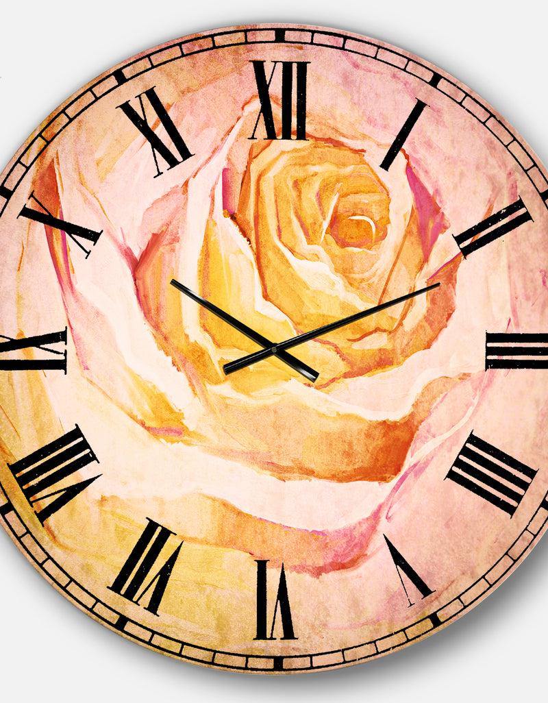DesignQ White Rose Petal - Floral Oversized Wall CLock