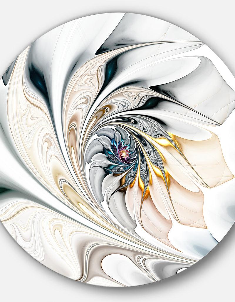 DesignQ White Stained Glass Floral Art - Floral Circle Metal Wall Art