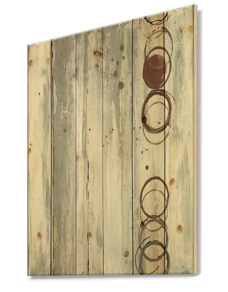 DesignQ Whitewashed Chinchilla - Modern Geometric Print On Natural Pine Wood