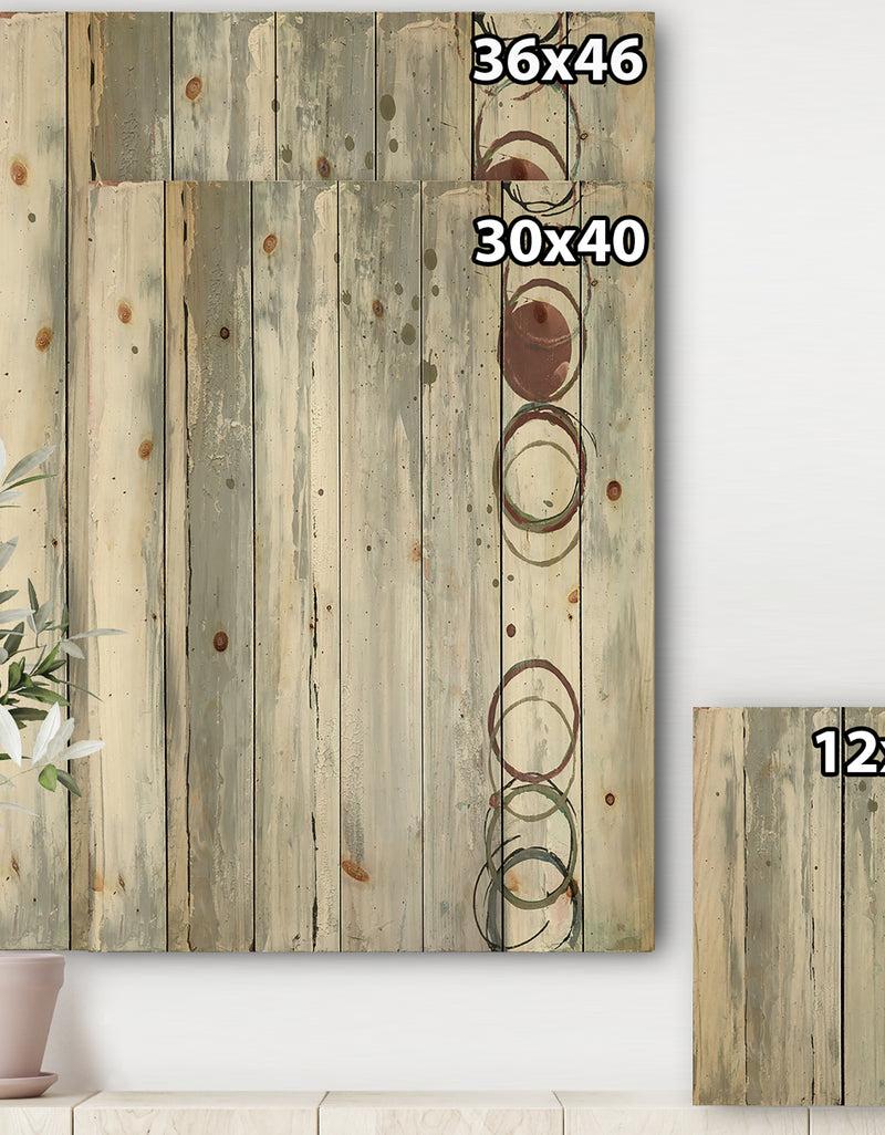 DesignQ Whitewashed Chinchilla - Modern Geometric Print On Natural Pine Wood